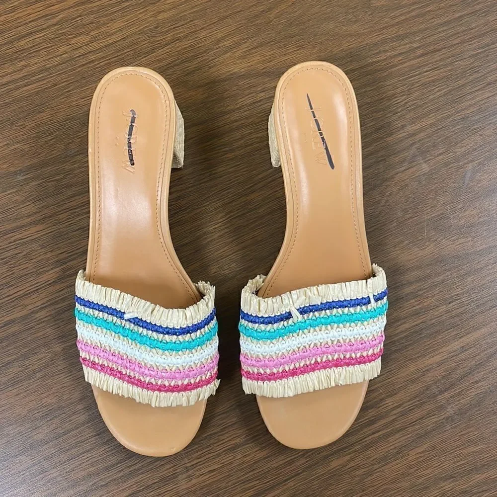 J. Crew Faux-raffia heeled sandals*